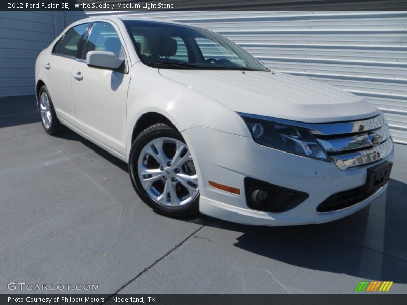 White Suede / Medium Light Stone 2012 Ford Fusion SE