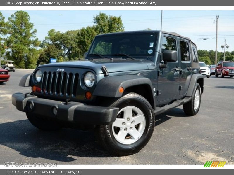 Steel Blue Metallic / Dark Slate Gray/Medium Slate Gray 2007 Jeep Wrangler Unlimited X