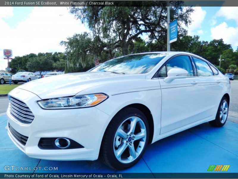 White Platinum / Charcoal Black 2014 Ford Fusion SE EcoBoost