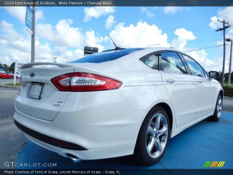 White Platinum / Charcoal Black 2014 Ford Fusion SE EcoBoost