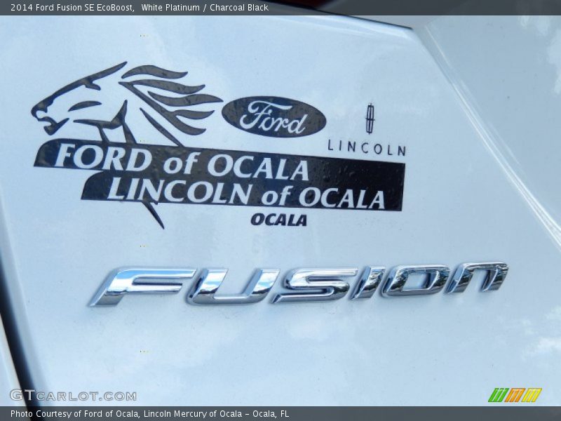 White Platinum / Charcoal Black 2014 Ford Fusion SE EcoBoost