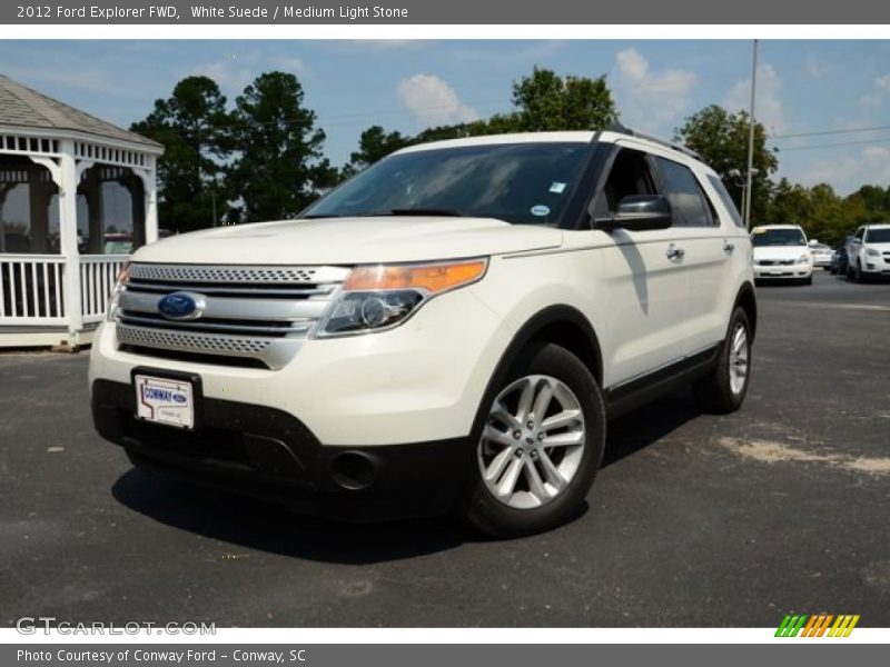 White Suede / Medium Light Stone 2012 Ford Explorer FWD