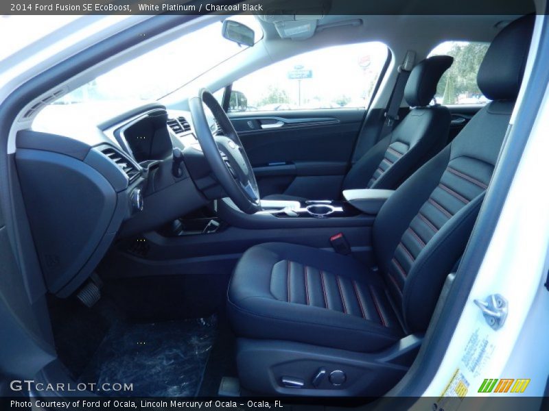 White Platinum / Charcoal Black 2014 Ford Fusion SE EcoBoost