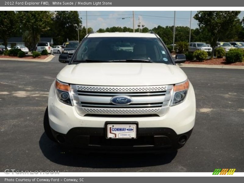 White Suede / Medium Light Stone 2012 Ford Explorer FWD