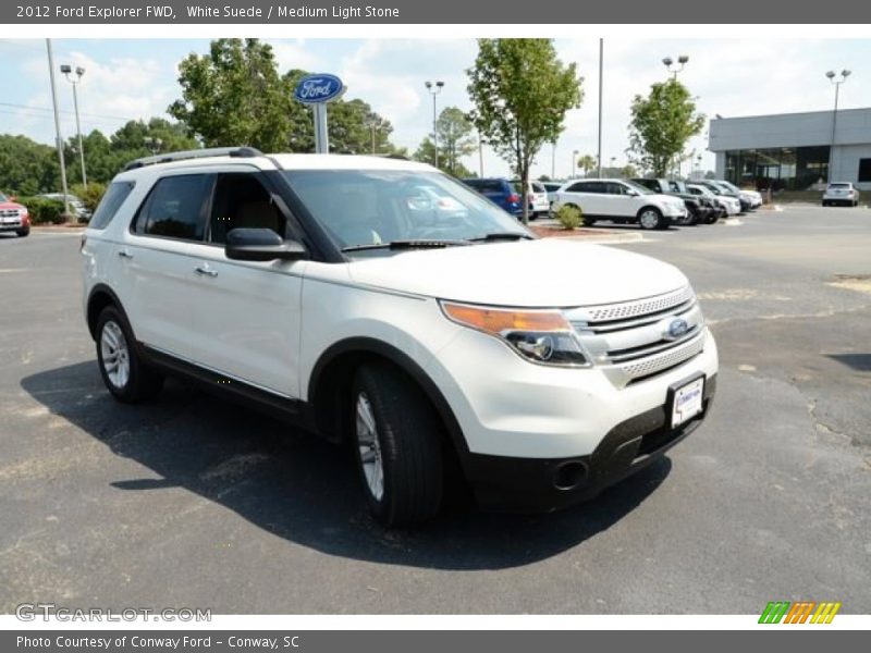 White Suede / Medium Light Stone 2012 Ford Explorer FWD