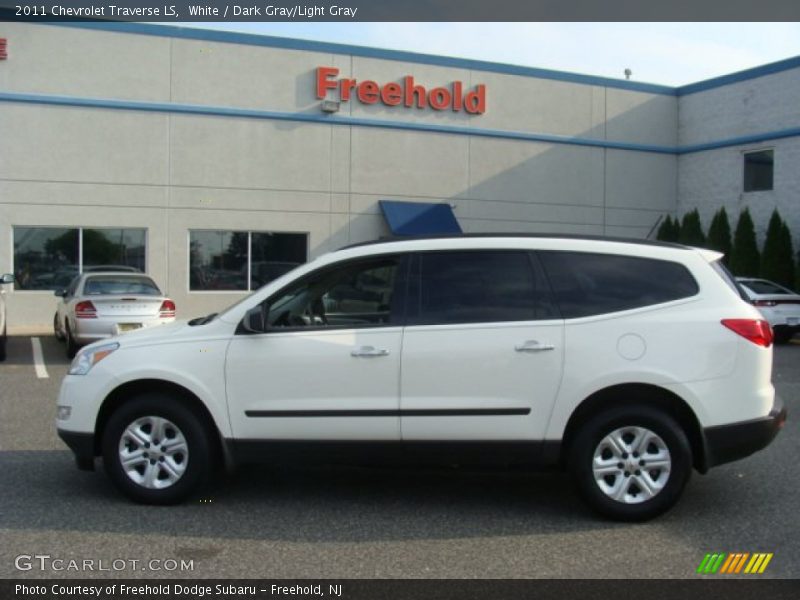 White / Dark Gray/Light Gray 2011 Chevrolet Traverse LS
