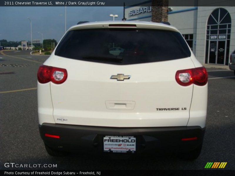 White / Dark Gray/Light Gray 2011 Chevrolet Traverse LS