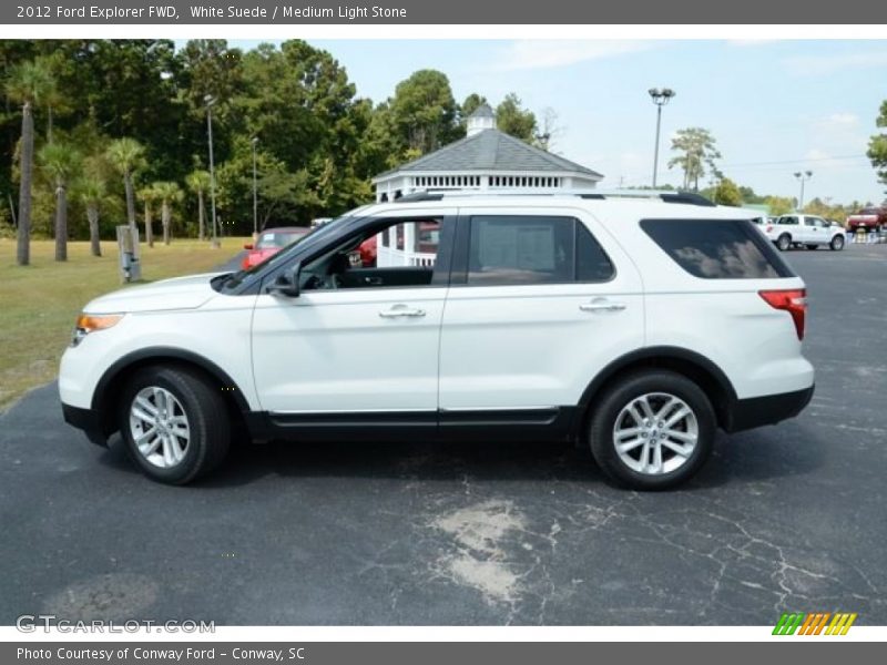 White Suede / Medium Light Stone 2012 Ford Explorer FWD