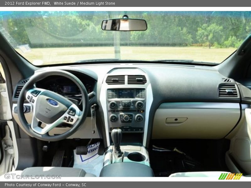 White Suede / Medium Light Stone 2012 Ford Explorer FWD