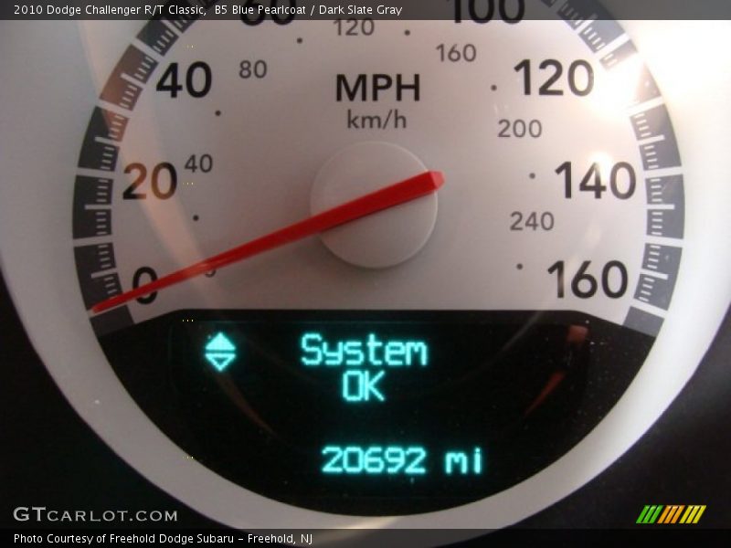 B5 Blue Pearlcoat / Dark Slate Gray 2010 Dodge Challenger R/T Classic