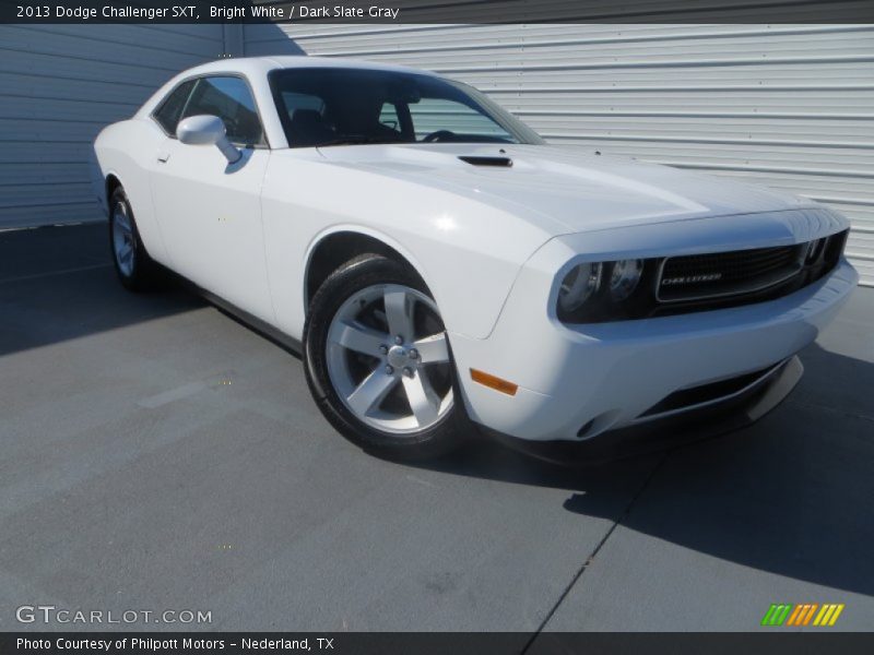 Bright White / Dark Slate Gray 2013 Dodge Challenger SXT