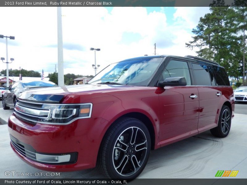 Ruby Red Metallic / Charcoal Black 2013 Ford Flex Limited