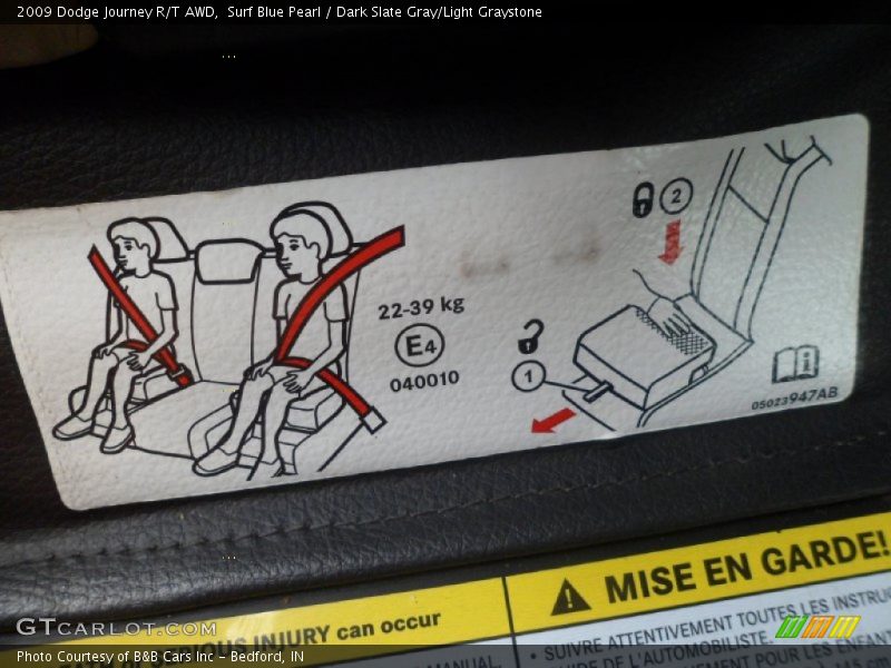 Surf Blue Pearl / Dark Slate Gray/Light Graystone 2009 Dodge Journey R/T AWD