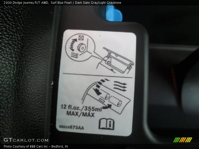 Surf Blue Pearl / Dark Slate Gray/Light Graystone 2009 Dodge Journey R/T AWD