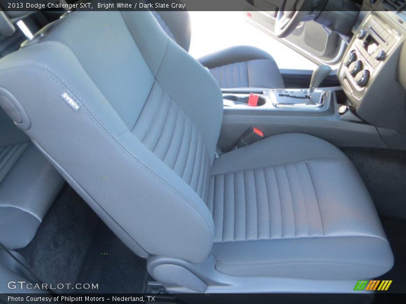 Bright White / Dark Slate Gray 2013 Dodge Challenger SXT