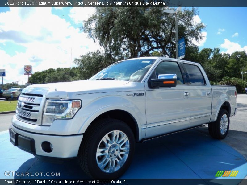 Ingot Silver Metallic / Platinum Unique Black Leather 2013 Ford F150 Platinum SuperCrew