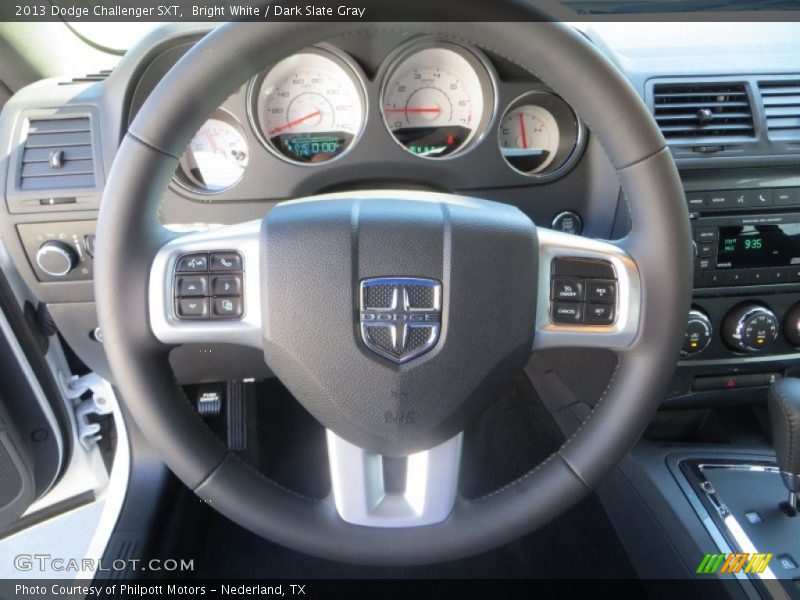Bright White / Dark Slate Gray 2013 Dodge Challenger SXT
