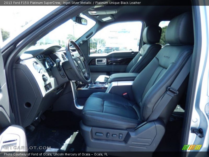 Ingot Silver Metallic / Platinum Unique Black Leather 2013 Ford F150 Platinum SuperCrew