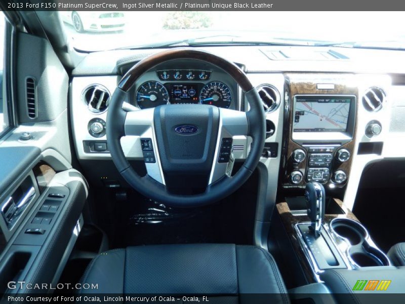 Ingot Silver Metallic / Platinum Unique Black Leather 2013 Ford F150 Platinum SuperCrew