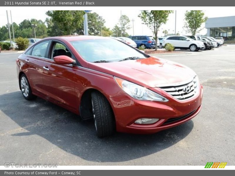 Venetian Red / Black 2011 Hyundai Sonata SE 2.0T