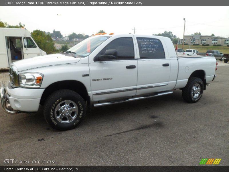 Bright White / Medium Slate Gray 2007 Dodge Ram 1500 Laramie Mega Cab 4x4
