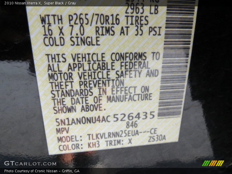 Super Black / Gray 2010 Nissan Xterra X