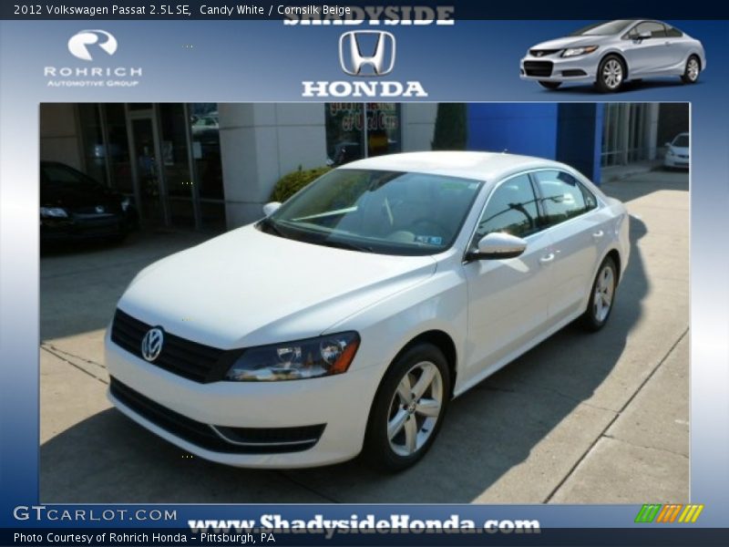 Candy White / Cornsilk Beige 2012 Volkswagen Passat 2.5L SE