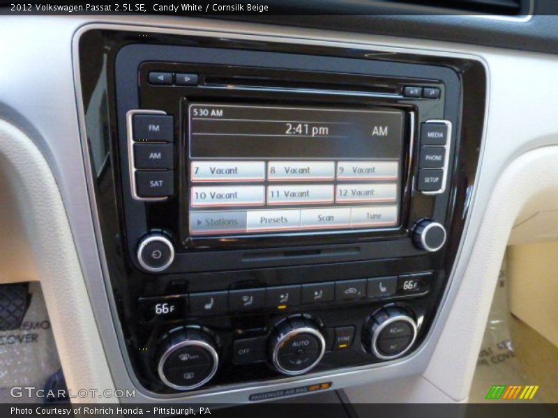 Candy White / Cornsilk Beige 2012 Volkswagen Passat 2.5L SE