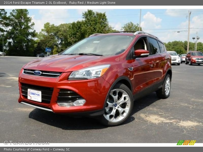 Ruby Red / Medium Light Stone 2014 Ford Escape Titanium 2.0L EcoBoost