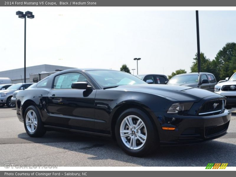 Black / Medium Stone 2014 Ford Mustang V6 Coupe