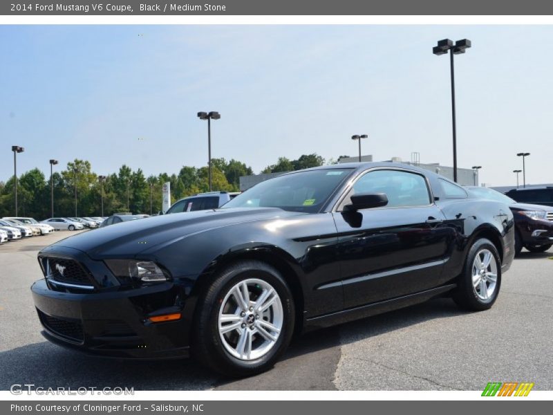 Black / Medium Stone 2014 Ford Mustang V6 Coupe