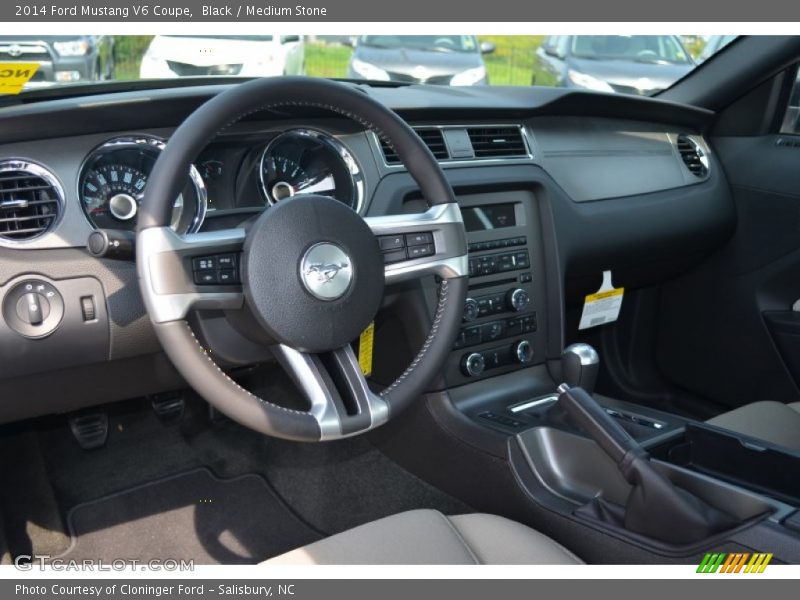 Black / Medium Stone 2014 Ford Mustang V6 Coupe