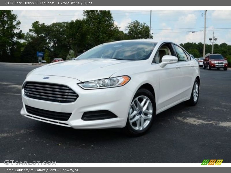 Oxford White / Dune 2014 Ford Fusion SE EcoBoost