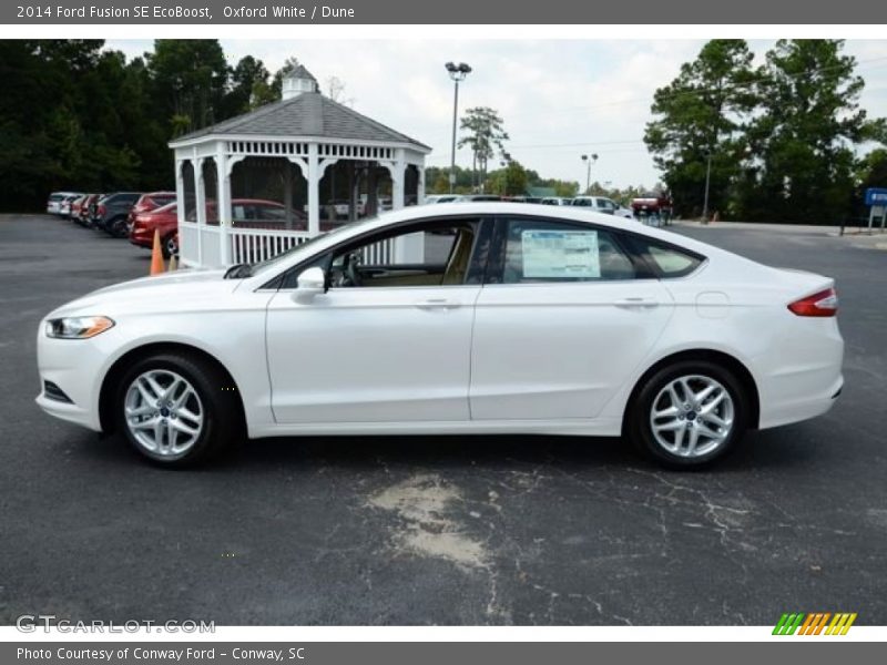 Oxford White / Dune 2014 Ford Fusion SE EcoBoost