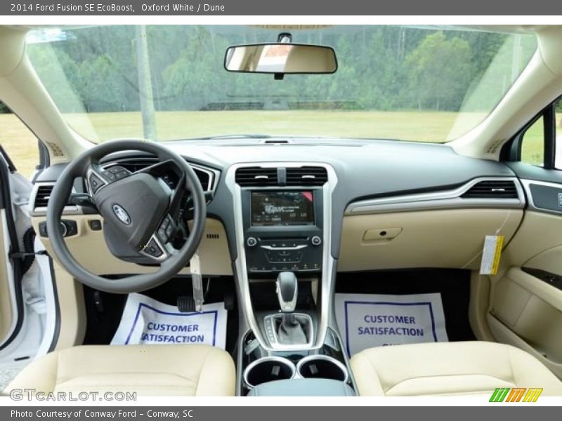 Oxford White / Dune 2014 Ford Fusion SE EcoBoost