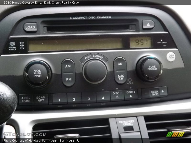 Dark Cherry Pearl / Gray 2010 Honda Odyssey EX-L