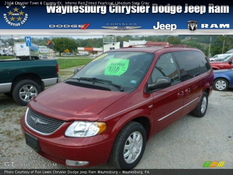 Inferno Red Tinted Pearlcoat / Medium Slate Gray 2004 Chrysler Town & Country EX