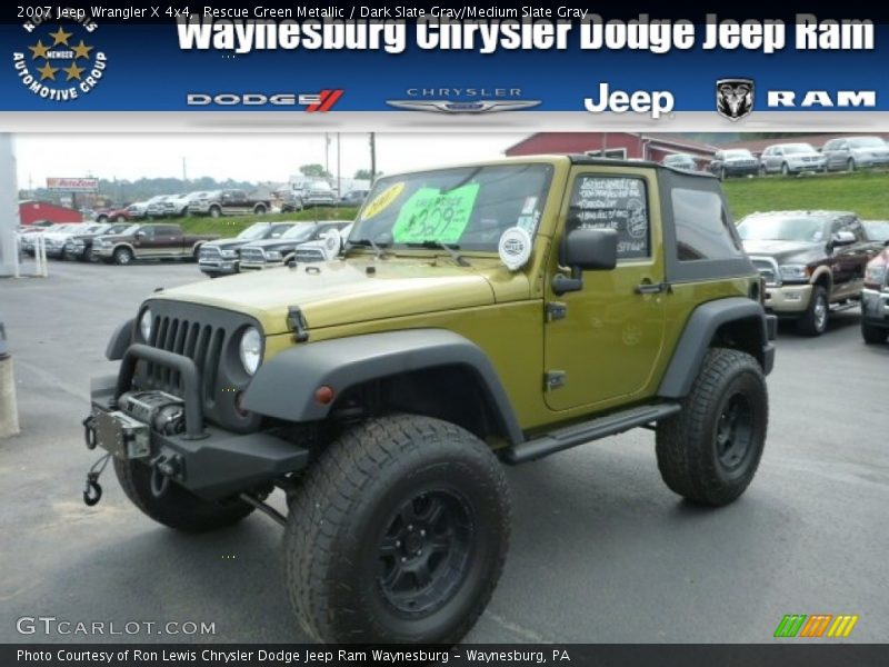 Rescue Green Metallic / Dark Slate Gray/Medium Slate Gray 2007 Jeep Wrangler X 4x4