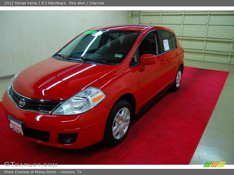 Red Alert / Charcoal 2012 Nissan Versa 1.8 S Hatchback