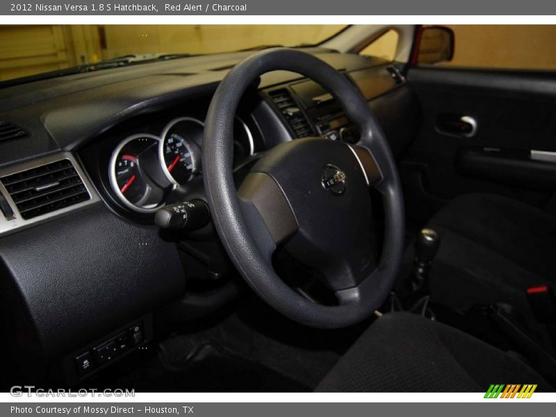 Red Alert / Charcoal 2012 Nissan Versa 1.8 S Hatchback