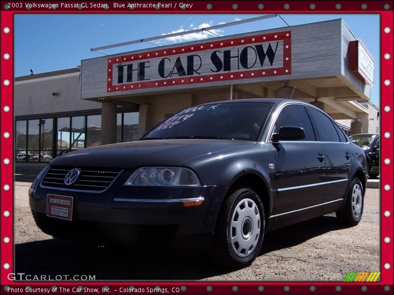 Blue Anthracite Pearl / Grey 2003 Volkswagen Passat GL Sedan