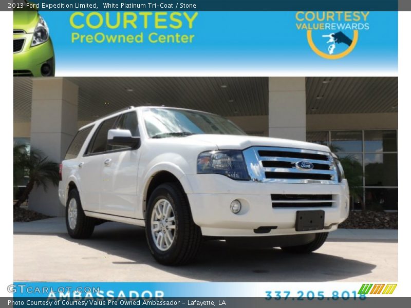 White Platinum Tri-Coat / Stone 2013 Ford Expedition Limited