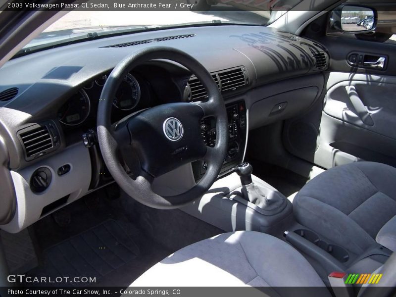 Blue Anthracite Pearl / Grey 2003 Volkswagen Passat GL Sedan