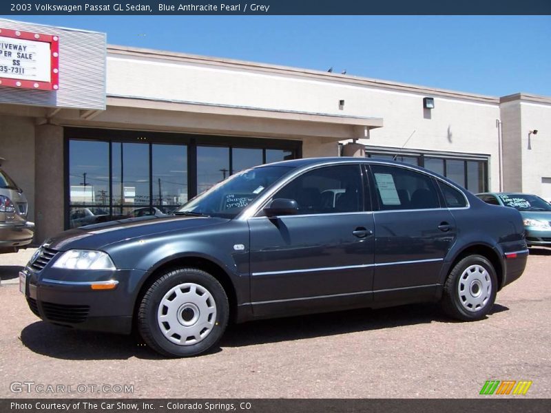 Blue Anthracite Pearl / Grey 2003 Volkswagen Passat GL Sedan