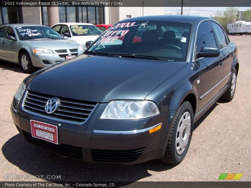 Blue Anthracite Pearl / Grey 2003 Volkswagen Passat GL Sedan