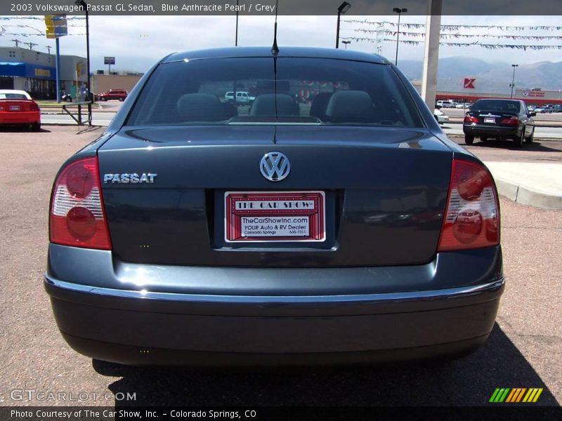 Blue Anthracite Pearl / Grey 2003 Volkswagen Passat GL Sedan
