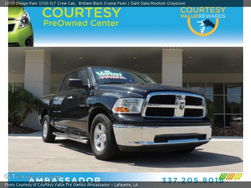 Brilliant Black Crystal Pearl / Dark Slate/Medium Graystone 2010 Dodge Ram 1500 SLT Crew Cab