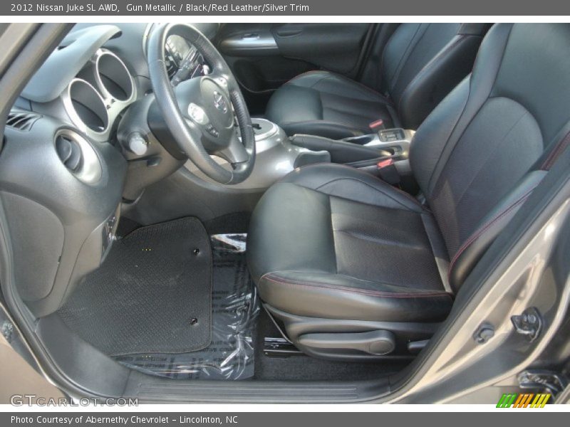 Gun Metallic / Black/Red Leather/Silver Trim 2012 Nissan Juke SL AWD