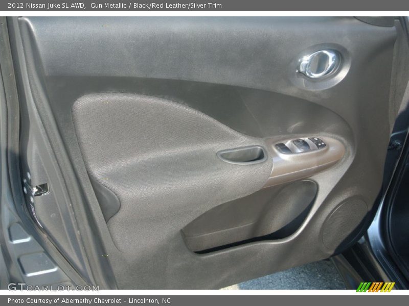 Gun Metallic / Black/Red Leather/Silver Trim 2012 Nissan Juke SL AWD