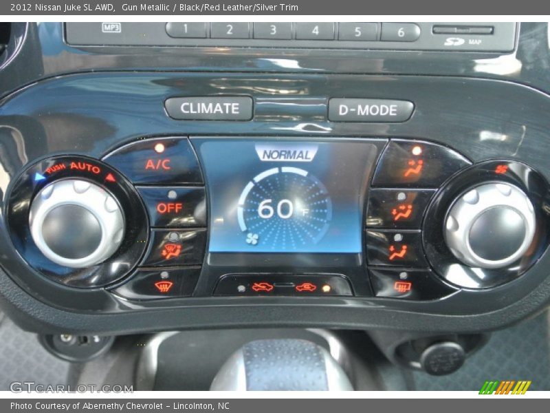 Gun Metallic / Black/Red Leather/Silver Trim 2012 Nissan Juke SL AWD
